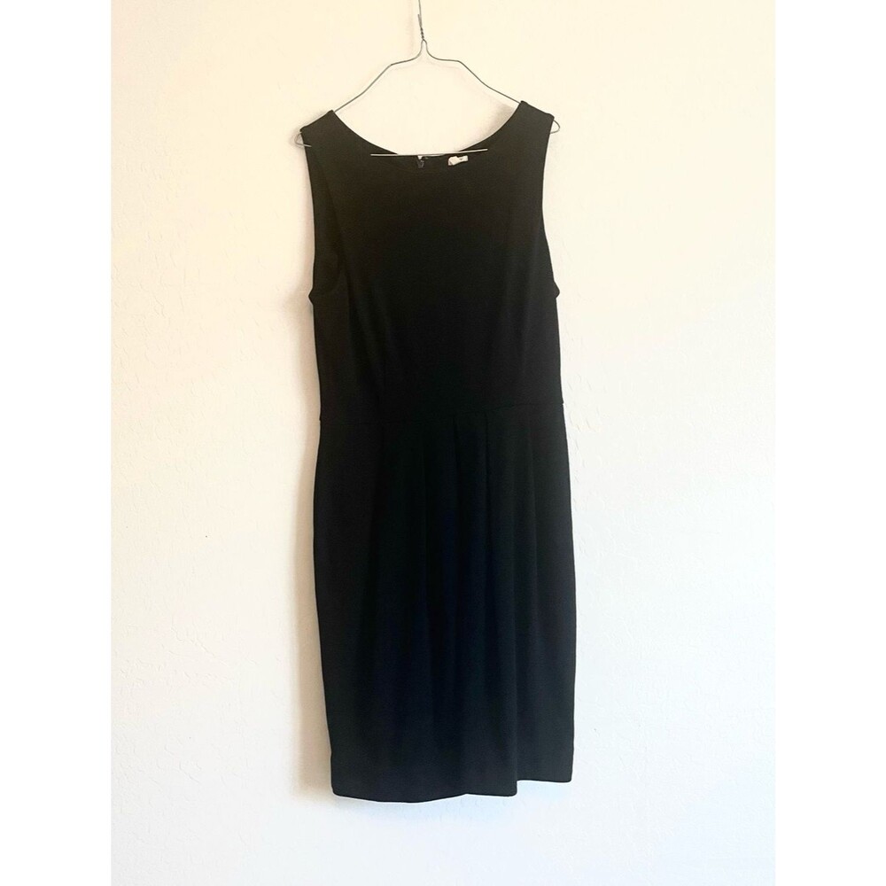 J. Crew Black Sleeveless Pleated A-Line Dress